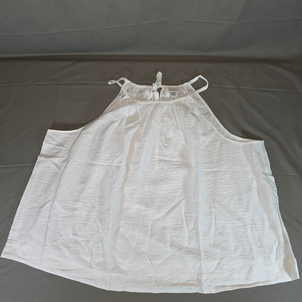 A New Day Womens White Halter Neck Tank Top Sleeveless Blouse 2X NWT 018 02 8294
